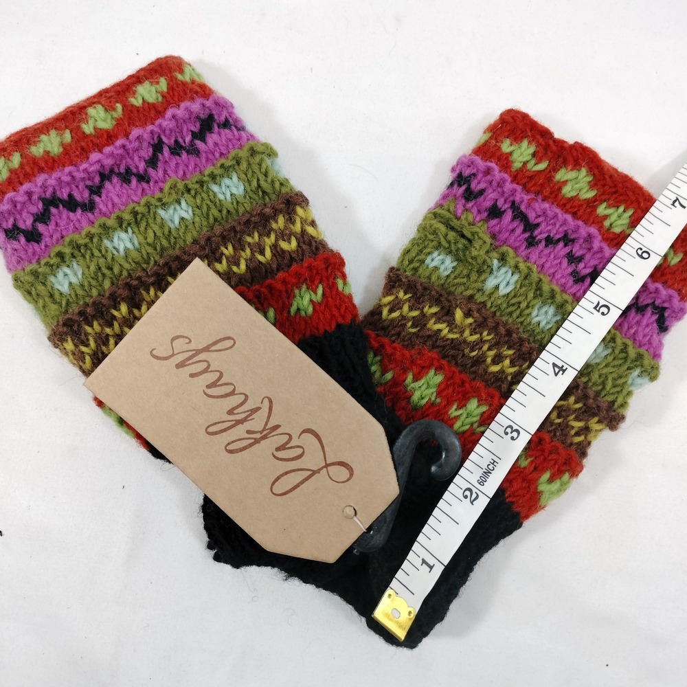 Lakhays Multicolor Fingerless Gloves; Winter Hand Warmers NWT - Picture 3 of 5